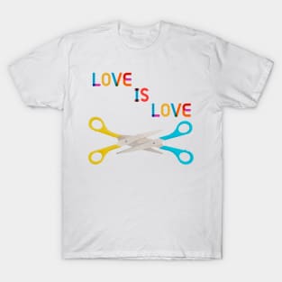 SCISSORS PRIDE, LOVE IS LOVE (Model 1) T-Shirt